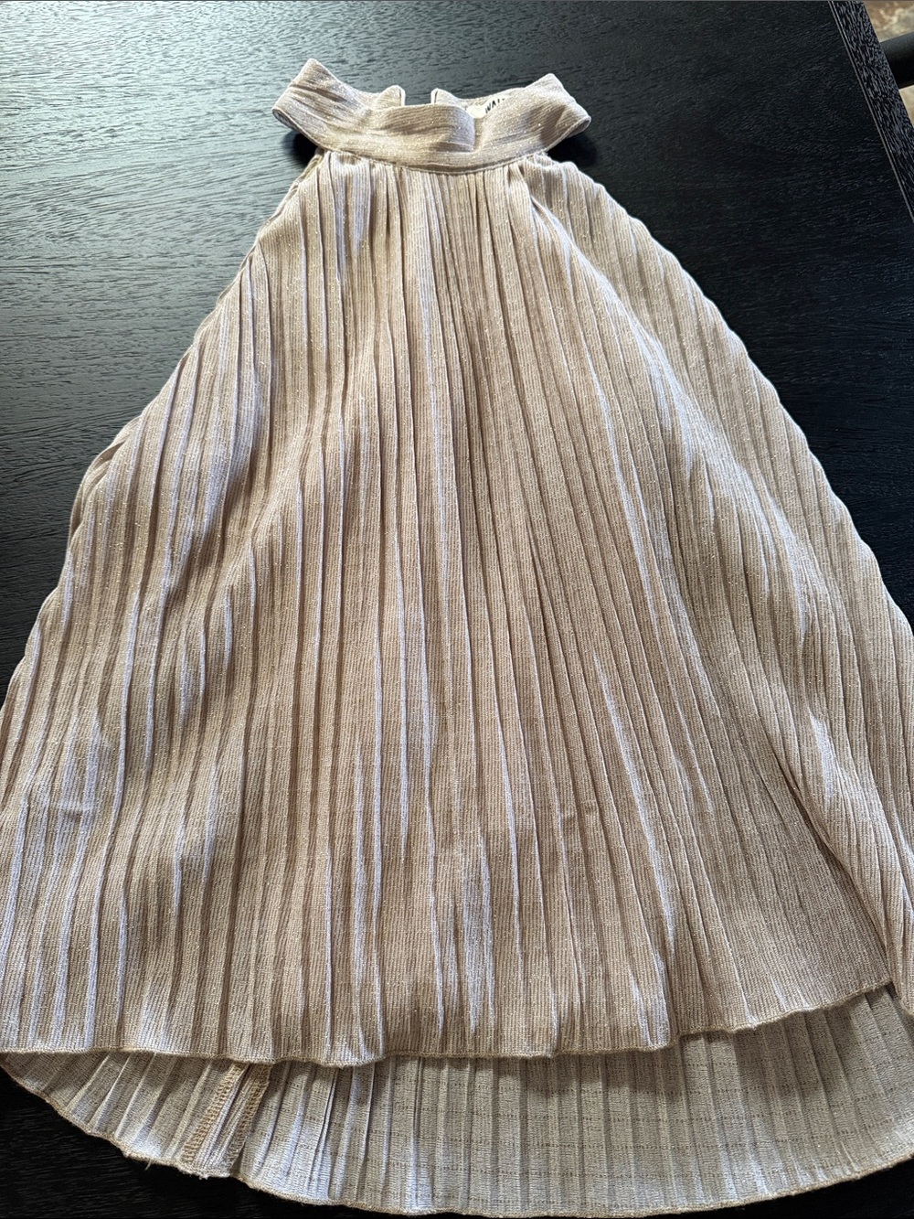 Walter Baker Taupe Pleated Halter Tank Top